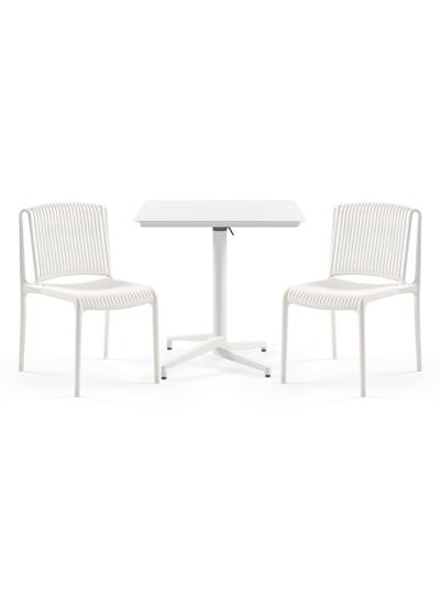 TİLİA BİSTRO SET MOON MASA KATLANIR 80X80 KARE - NES SANDALYE