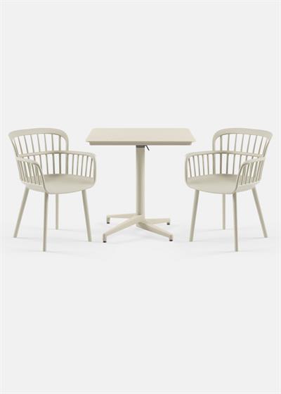 TİLİA BİSTRO SET MOON MASA KATLANIR 80X80 KARE - EVA-P KOLTUK