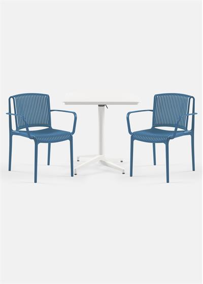 TİLİA BİSTRO SET MOON MASA KATLANIR 80X80 KARE - NES KOLTUK