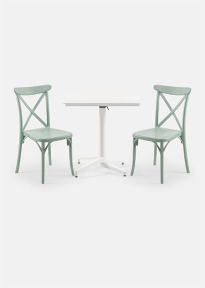 TİLİA BİSTRO SET MOON MASA KATLANIR 80X80 KARE - CAPRİ SANDALYE