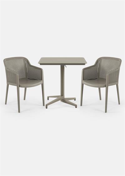 TİLİA BİSTRO SET MOON MASA KATLANIR 80X80 KARE - OCTA KOLTUK