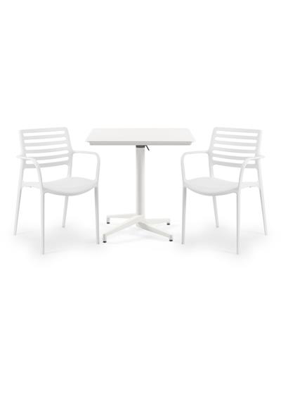 TİLİA BİSTRO SET MOON MASA KATLANIR 80X80 KARE - LOUİSE-XL KOLTUK