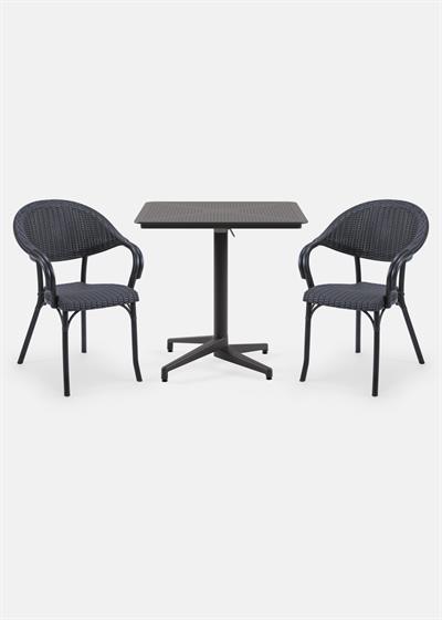 TİLİA BİSTRO SET MOON MASA KATLANIR 80X80 KARE - FLASH-R KOLTUK