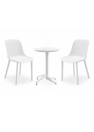 TİLİA BİSTRO SET MOON MASA SABİT Ø60 CM YUVARLAK - SHELL-P SANDALYE