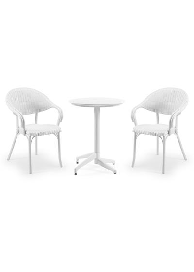 TİLİA BİSTRO SET MOON MASA SABİT Ø60 CM YUVARLAK - FLASH-R KOLTUK