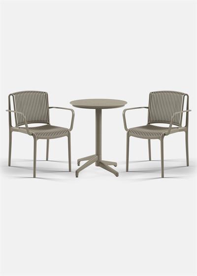 TİLİA BİSTRO SET MOON MASA SABİT Ø60 CM YUVARLAK - NES KOLTUK