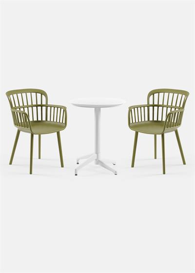 TİLİA BİSTRO SET MOON MASA SABİT Ø60 CM YUVARLAK - EVA-P KOLTUK