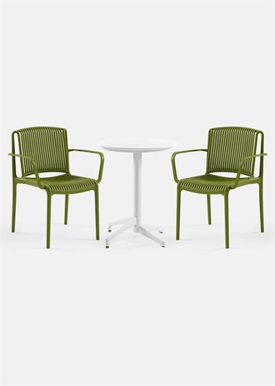 TİLİA BİSTRO SET MOON MASA SABİT Ø60 CM YUVARLAK - NES KOLTUK