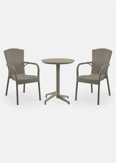 TİLİA BİSTRO SET MOON MASA SABİT Ø60 CM YUVARLAK - ROYAL KOLTUK