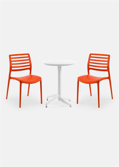TİLİA BİSTRO SET MOON MASA SABİT Ø60 CM YUVARLAK - LOUİSE SANDALYE