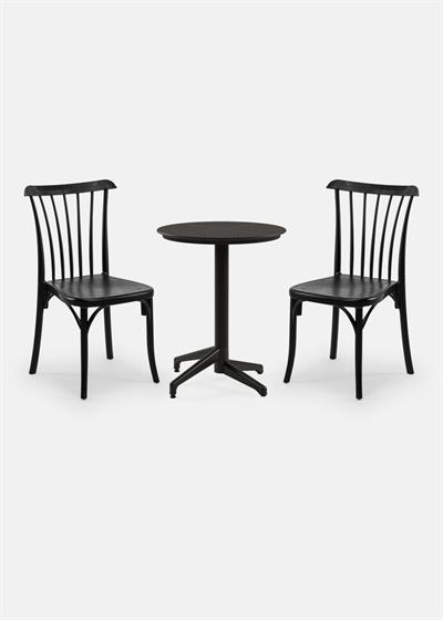 TİLİA BİSTRO SET MOON MASA SABİT Ø60 CM YUVARLAK - GOZO SANDALYE