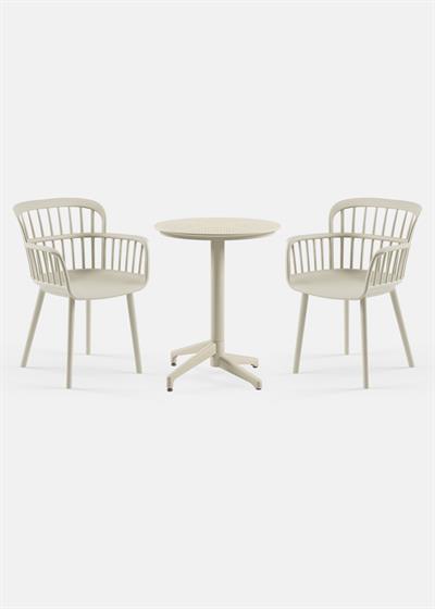 TİLİA BİSTRO SET MOON MASA SABİT Ø60 CM YUVARLAK - EVA-P KOLTUK