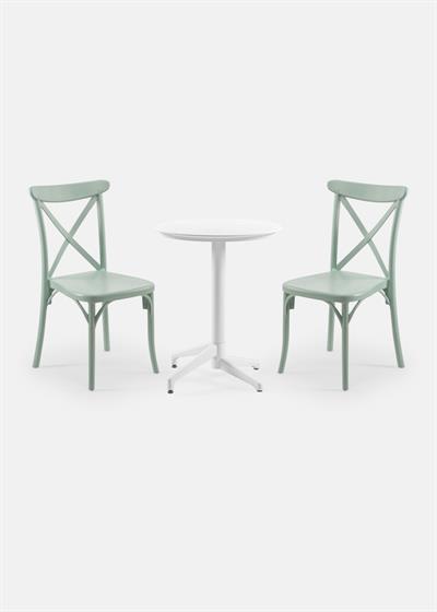TİLİA BİSTRO SET MOON MASA SABİT Ø60 CM YUVARLAK - CAPRİ SANDALYE