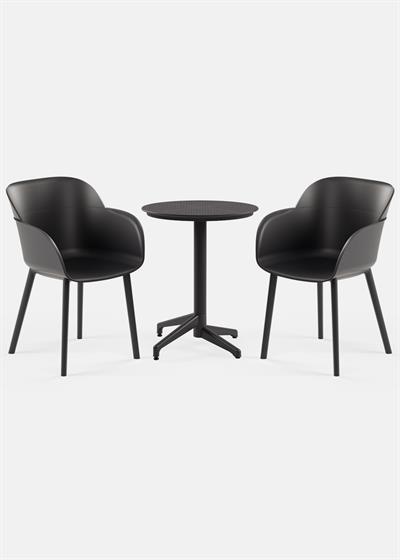 TİLİA BİSTRO SET MOON MASA SABİT Ø60 CM YUVARLAK - SHELL-P KOLTUK