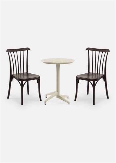 TİLİA BİSTRO SET MOON MASA SABİT Ø60 CM YUVARLAK - GOZO SANDALYE