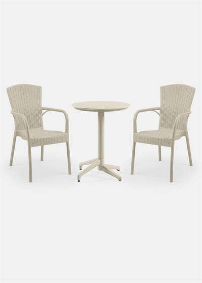 TİLİA BİSTRO SET MOON MASA SABİT Ø60 CM YUVARLAK - ROYAL KOLTUK