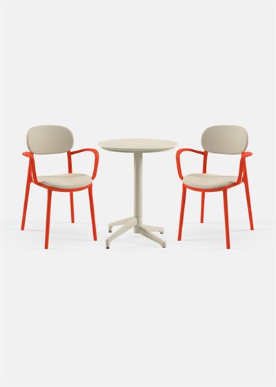 TİLİA BİSTRO SET MOON MASA SABİT Ø60 CM YUVARLAK - DUO KOLTUK