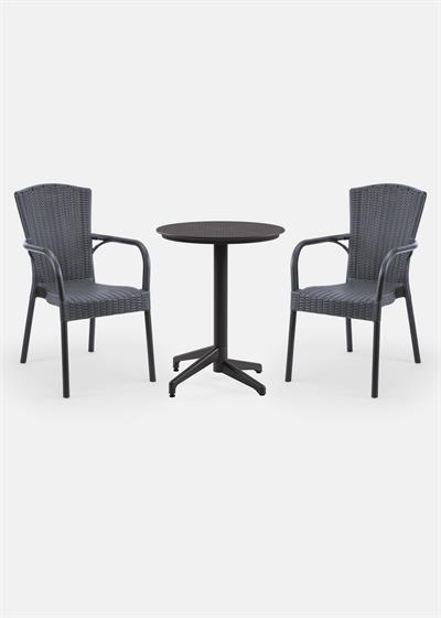 TİLİA BİSTRO SET MOON MASA SABİT Ø60 CM YUVARLAK - ROYAL KOLTUK