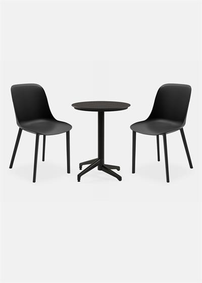 TİLİA BİSTRO SET MOON MASA SABİT Ø60 CM YUVARLAK - SHELL-P SANDALYE