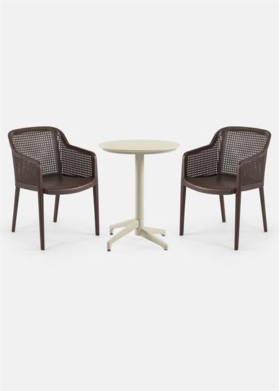 TİLİA BİSTRO SET MOON MASA SABİT Ø60 CM YUVARLAK - OCTA KOLTUK