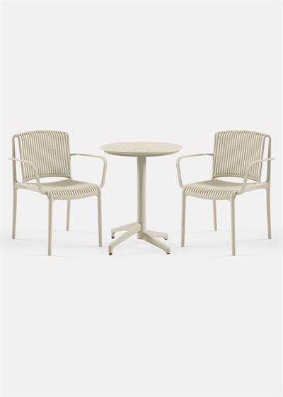 TİLİA BİSTRO SET MOON MASA SABİT Ø60 CM YUVARLAK - NES KOLTUK