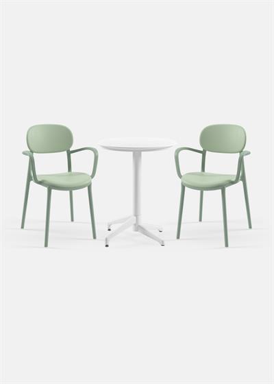 TİLİA BİSTRO SET MOON MASA SABİT Ø60 CM YUVARLAK - DUO KOLTUK