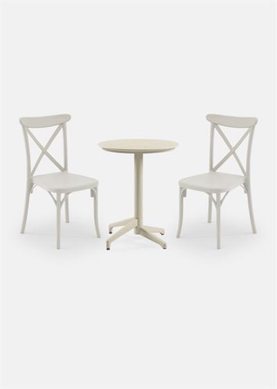 TİLİA BİSTRO SET MOON MASA SABİT Ø60 CM YUVARLAK - CAPRİ SANDALYE