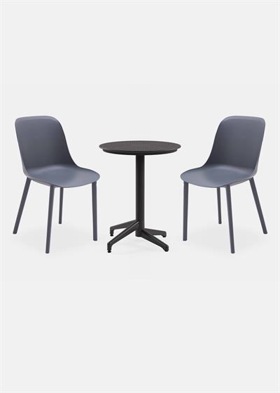 TİLİA BİSTRO SET MOON MASA SABİT Ø60 CM YUVARLAK - SHELL-P SANDALYE