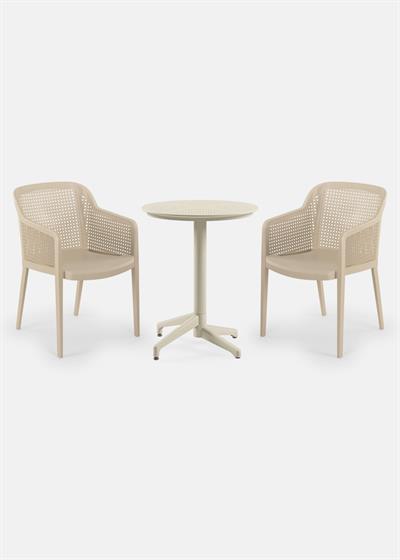 TİLİA BİSTRO SET MOON MASA SABİT Ø60 CM YUVARLAK - OCTA KOLTUK