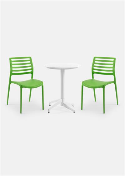 TİLİA BİSTRO SET MOON MASA SABİT Ø60 CM YUVARLAK - LOUİSE SANDALYE