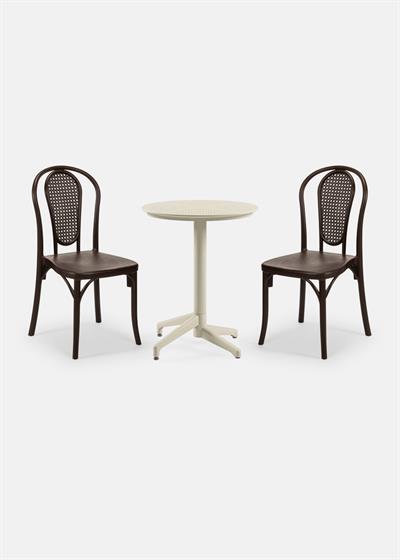TİLİA BİSTRO SET MOON MASA SABİT Ø60 CM YUVARLAK - SOZO-C SANDALYE