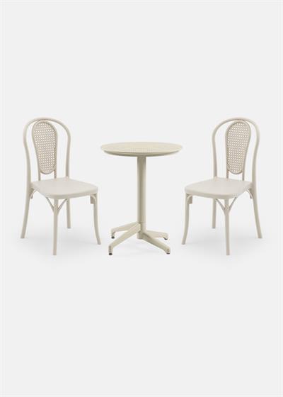 TİLİA BİSTRO SET MOON MASA SABİT Ø60 CM YUVARLAK - SOZO-C SANDALYE