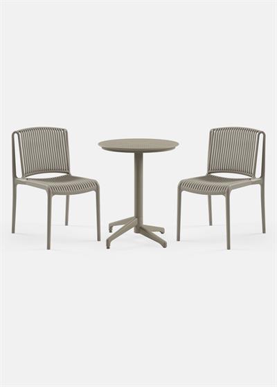 TİLİA BİSTRO SET MOON MASA SABİT Ø60 CM YUVARLAK - NES SANDALYE