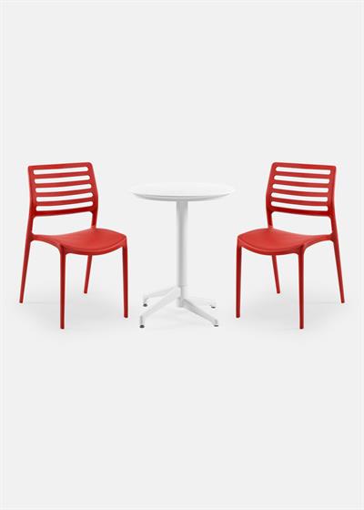 TİLİA BİSTRO SET MOON MASA SABİT Ø60 CM YUVARLAK - LOUİSE SANDALYE