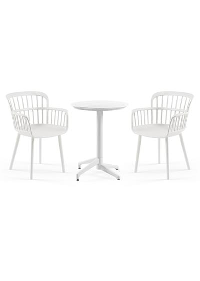 TİLİA BİSTRO SET MOON MASA SABİT Ø60 CM YUVARLAK - EVA-P KOLTUK