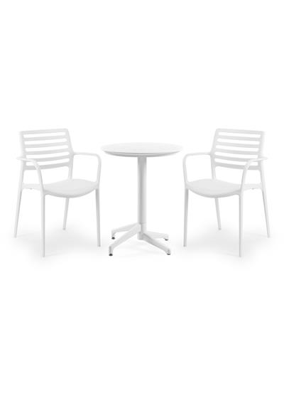 TİLİA BİSTRO SET MOON MASA SABİT Ø60 CM YUVARLAK - LOUİSE-XL KOLTUK