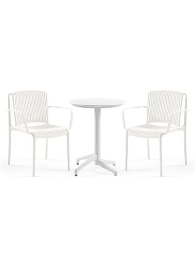 TİLİA BİSTRO SET MOON MASA SABİT Ø60 CM YUVARLAK - NES KOLTUK