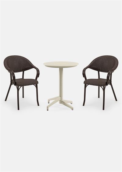 TİLİA BİSTRO SET MOON MASA SABİT Ø60 CM YUVARLAK - FLASH-R KOLTUK