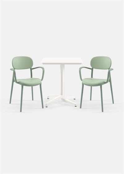 TİLİA BİSTRO SET MOON MASA SABİT 70X70 CM KARE - DUO KOLTUK
