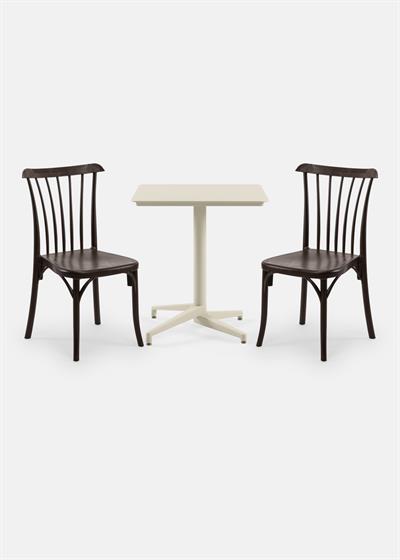 TİLİA BİSTRO SET MOON MASA SABİT 70X70 KARE - GOZO SANDALYE