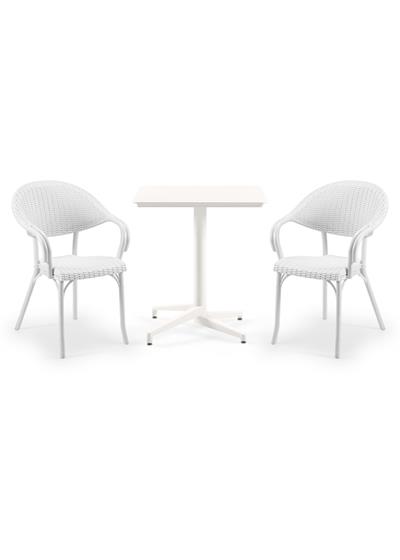 TİLİA BİSTRO SET MOON MASA SABİT 70X70 KARE - FLASH-R KOLTUK