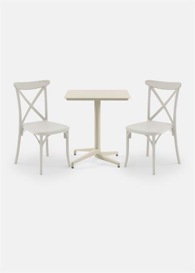 TİLİA BİSTRO SET MOON MASA SABİT 70X70 KARE - CAPRİ SANDALYE