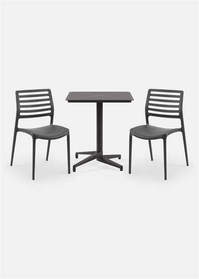 TİLİA BİSTRO SET MOON MASA SABİT 70X70 KARE - LOUİSE SANDALYE