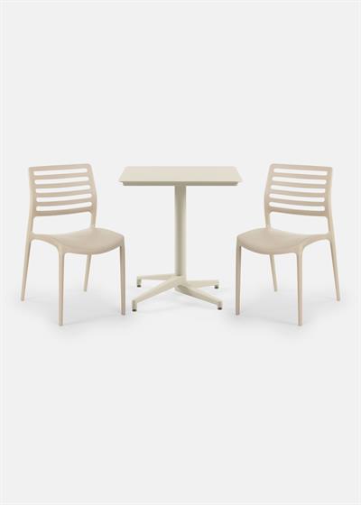 TİLİA BİSTRO SET MOON MASA SABİT 70X70 KARE - LOUİSE SANDALYE