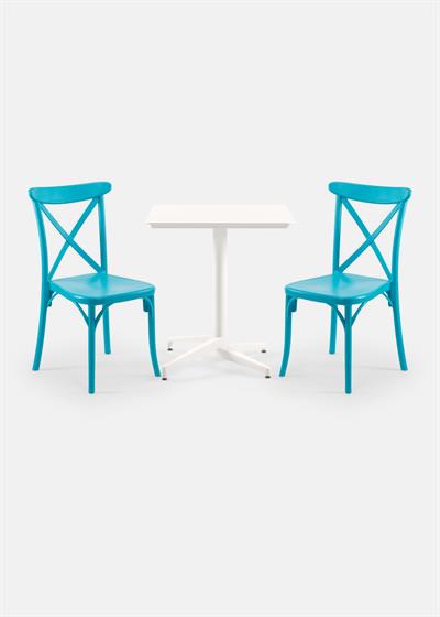TİLİA BİSTRO SET MOON MASA SABİT 70X70 KARE - CAPRİ SANDALYE