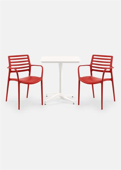 TİLİA BİSTRO SET MOON MASA SABİT 70X70 KARE - LOUİSE-XL KOLTUK