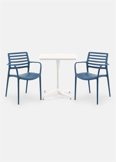 TİLİA BİSTRO SET MOON MASA SABİT 70X70 KARE - LOUİSE-XL KOLTUK