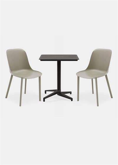 TİLİA BİSTRO SET MOON MASA SABİT 70X70 KARE - SHELL-P SANDALYE