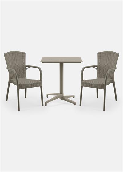 TİLİA BİSTRO SET MOON MASA SABİT 70X70 KARE - ROYAL KOLTUK