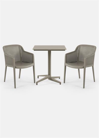 TİLİA BİSTRO SET MOON MASA SABİT 70X70 KARE - OCTA KOLTUK